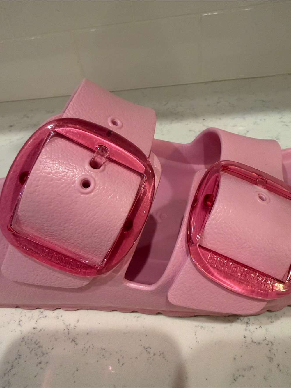 Birkenstick Barbie Pink Double-Strap Slide Sandals Classic Style Size 41 - Picture 9 of 11